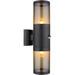 Globo Lighting Xeloo kinkiet zewnętrzny 2x60W czarny mat/przydymiony 32014-2BSS