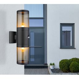 Globo Lighting Xeloo kinkiet zewnętrzny 2x60W czarny mat/przydymiony 32014-2BSS