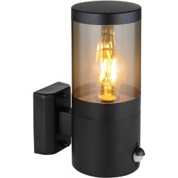 Globo Lighting Xeloo kinkiet zewnętrzny 1x60W czarny mat/przydymiony 32014BSS