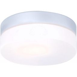 Globo Lighting Vranos plafon zewnętrzny 1x60W srebrny metalik/szkło opalowe 32111