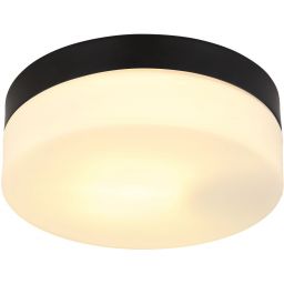 Globo Lighting Vranos plafon zewnętrzny 1x60 W czarna-szkło opalizowane 32111B