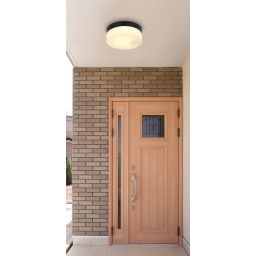 Globo Lighting Vranos plafon zewnętrzny 1x60 W czarna-szkło opalizowane 32111B