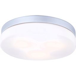 Globo Lighting Vranos plafon zewnętrzny 3x60W srebrny metalik/szkło opalowe 32113
