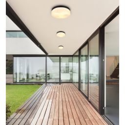 Globo Lighting Vranos plafon zewnętrzny 3x60W czarny mat/szkło opalowe 32113B