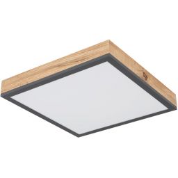 Globo Lighting Doro plafon 1x12W LED biały/grafit/drewno 416080WD1