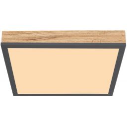 Globo Lighting Doro plafon 1x12W LED biały/grafit/drewno 416080WD1