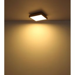 Globo Lighting Doro plafon 1x12W LED biały/grafit/drewno 416080WD1