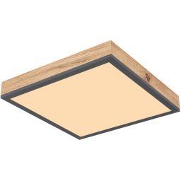 Globo Lighting Doro plafon 1x12W LED biały/grafit/drewno 416080WD1