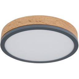 Globo Lighting Doro plafon 1x12W LED biały/grafit/drewno 416080WD1R