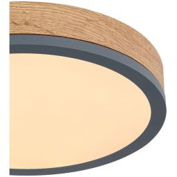 Globo Lighting Doro plafon 1x12W LED biały/grafit/drewno 416080WD1R