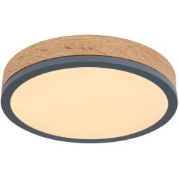 Globo Lighting Doro plafon 1x12W LED biały/grafit/drewno 416080WD1R
