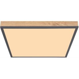 Globo Lighting Doro plafon 1x24W LED biały/grafit/drewno 416080WD2