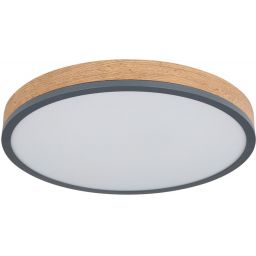 Globo Lighting Doro plafon 1x24W LED biały/grafit/drewno 416080WD2R