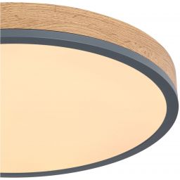 Globo Lighting Doro plafon 1x24W LED biały/grafit/drewno 416080WD2R