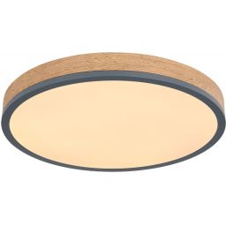 Globo Lighting Doro plafon 1x24W LED biały/grafit/drewno 416080WD2R
