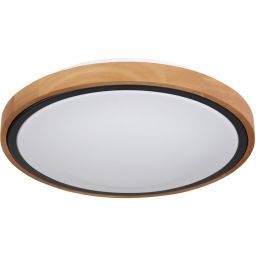 Globo Lighting Bruno plafon 1x12W LED czarny mat/opal/drewno 41764-12