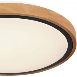 Globo Lighting Bruno plafon 1x12W LED czarny mat/opal/drewno 41764-12