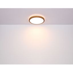 Globo Lighting Bruno plafon 1x12W LED czarny mat/opal/drewno 41764-12