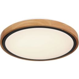 Globo Lighting Bruno plafon 1x12W LED czarny mat/opal/drewno 41764-12