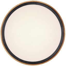 Globo Lighting Bruno plafon 1x24W LED czarny mat/opal/drewno 41764-24