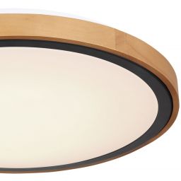 Globo Lighting Bruno plafon 1x24W LED czarny mat/opal/drewno 41764-24