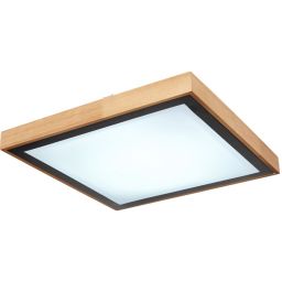 Globo Lighting Bruno plafon 1x24W LED czarny mat/opal/drewno 41764-24Q