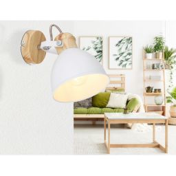 Globo Lighting Wiho kinkiet 1x40W biały/drewno 54018-1