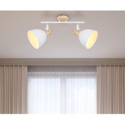 Globo Lighting Wiho lampa podsufitowa 2x40W biały/drewno 54018-2