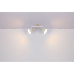 Globo Lighting Wiho lampa podsufitowa 2x40W biały/drewno 54018-2