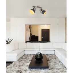 Globo Lighting Wiho lampa podsufitowa 2x40W czarny/drewno 54018-2S