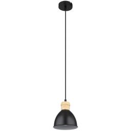 Globo Lighting Wiho lampa wisząca 1x40W czarna/drewno 54018HS
