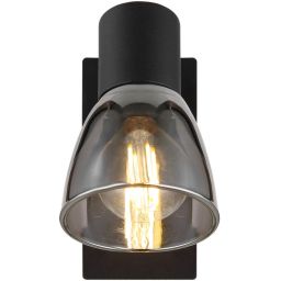 Globo Lighting Claude kinkiet 1x40W czarny mat/przydymiony 54307-1