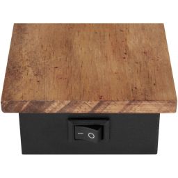 Globo Lighting Claude kinkiet 1x40W czarny mat/drewno/przydymiony 54307-1W