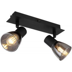 Globo Lighting Claude kinkiet 2x40W czarny mat/przydymiony 54307-2