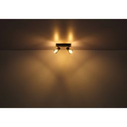 Globo Lighting Claude kinkiet 2x40W czarny mat/przydymiony/drewno 54307-2W