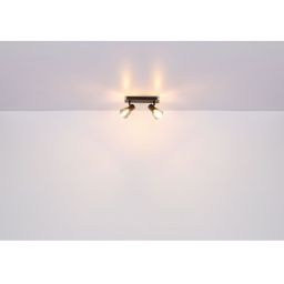 Globo Lighting Claude kinkiet 2x40W czarny mat/przydymiony/drewno 54307-2W