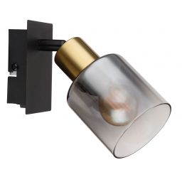 Globo Lighting Hollys kinkiet 1x40W czarny mat/złoty/przydymiony 54310-1