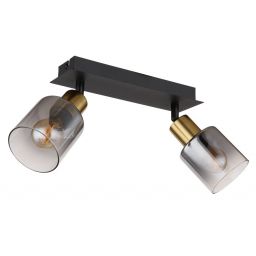 Globo Lighting Hollys lampa podsufitowa 2x40W czarny mat/złoty/przydymiony 54310-2