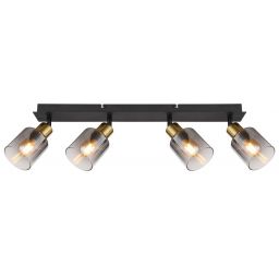 Globo Lighting Hollys lampa podsufitowa 4x40W czarny mat/złoty/przydymiony 54310-4