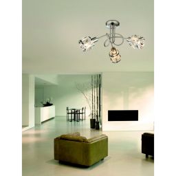 Globo Lighting Kris lampa podsufitowa 3x40W chrom/przezroczysty 54356-3