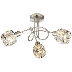 Globo Lighting Kris lampa podsufitowa 3x40W chrom/przezroczysty 54356-3
