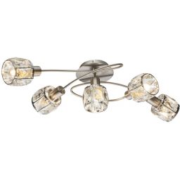 Globo Lighting Kris lampa podsufitowa 5x40W chrom/przezroczysty 54356-5
