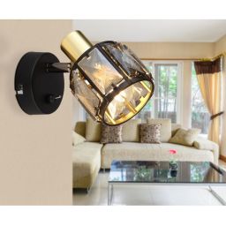 Globo Lighting Indiana kinkiet 1x40W czarny mat/złoty/przydymiony 54357-1B