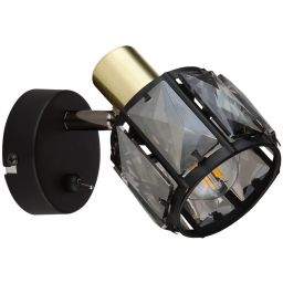 Globo Lighting Indiana kinkiet 1x40W czarny mat/złoty/przydymiony 54357-1B