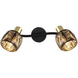 Globo Lighting Indiana lampa podsufitowa 2x40W czarny mat/złoty/przydymiony 54357-2B