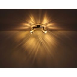 Globo Lighting Indiana lampa podsufitowa 2x40W czarny mat/złoty/przydymiony 54357-2B