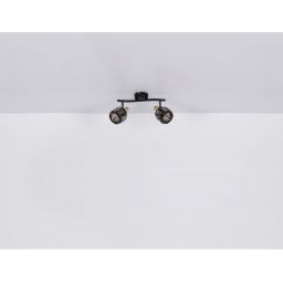 Globo Lighting Indiana lampa podsufitowa 2x40W czarny mat/złoty/przydymiony 54357-2B