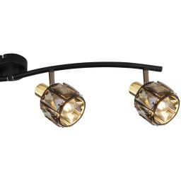 Globo Lighting Indiana lampa podsufitowa 4x40W czarny mat/złoty/przydymiony 54357-4B
