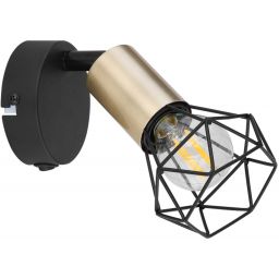 Globo Lighting Xara I kinkiet 1x40W czarny/mosiądz 54802S-1AB