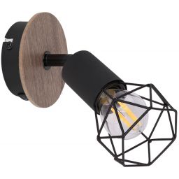 Globo Lighting Xara I kinkiet 1x40W czarny/drewno 54802S-1H
